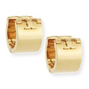 NEW Tory Burch T-logo Huggie Hoop Earrings